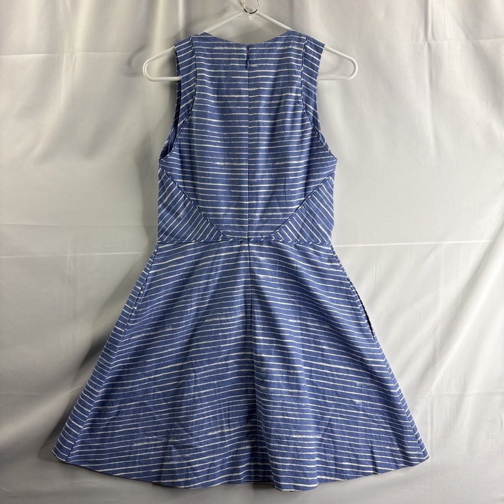 Gap Women's Small Blue Striped Back Zip Up Size 4 Sleeveless Dress Casual - Picture 6 of 6